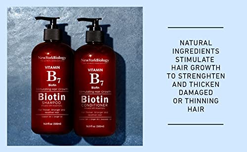 Biotin Champú y Acondicionador Set para Crecimiento y Adelgazamiento del Cabello – Fórmula Espesante para Tratamiento de Pérdida de Cabello – Para Hombres y Mujeres – Anti Caspa - 500 ml
