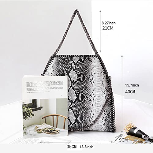 Bolsos de Bandolera Para Mujer Bolsos Grandes Mujer Universidad Bolso con Cadena Bolso Bandolera Grande Mensajero Sólido Casual Hobo Puede Acomodar libros A4 Paraguas Bolsos Fiesta, Plata Serpentina