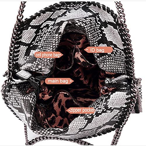 Bolsos de Bandolera Para Mujer Bolsos Grandes Mujer Universidad Bolso con Cadena Bolso Bandolera Grande Mensajero Sólido Casual Hobo Puede Acomodar libros A4 Paraguas Bolsos Fiesta, Plata Serpentina