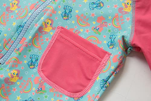 BONVERANO Bañador para niña de una pieza con gorro de natación y protección UV 50+., Mein Kleines Pony, 6 Meses