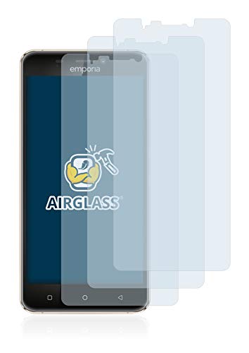BROTECT Protector Pantalla Cristal Compatible con Emporia Smart 2 Protector Pantalla Vidrio (3 Unidades) - Dureza Extrema, Anti-Huellas, AirGlass