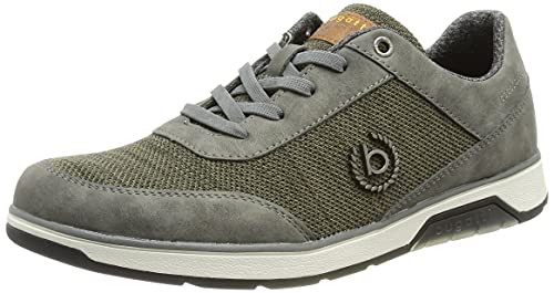 bugatti Aria, Zapatilla Oxford Hombre, Gris (Dark Grey)/Verde (Dark Green), 43 EU