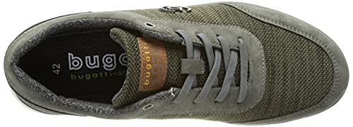bugatti Aria, Zapatilla Oxford Hombre, Gris (Dark Grey)/Verde (Dark Green), 43 EU