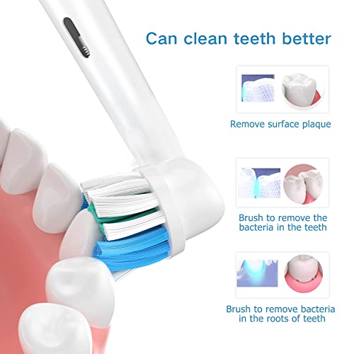 Cabezal de cepillo de dientes Oral Best compatible con recambios cepillo de dientes oral b, paquete de 8 negro, paquete de 8 blanco, 16 unidades