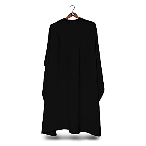 Cabo de peluquería de lujo, color negro, resistente al agua, con cierre de cuello ajustable, para peluquería y peluquería, para hombres y mujeres, tamaño: 130 x 150 cm