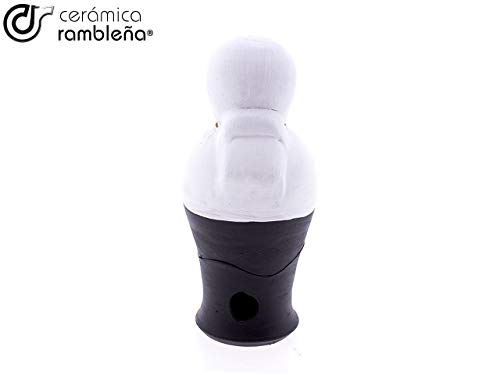CERÁMICA RAMBLEÑA | Incensario Costalero Blanco-Negro | Incensarios religiosos | Incensarios de Barro | Incensarios Originales | Incensario Semana Santa | 9x9x18 cm | Accesorios INCLUIDOS