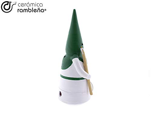 CERÁMICA RAMBLEÑA | Incensario nazareno con Vela Blanco-Verde | Incensarios religiosos | Incensarios de Barro | Incensarios Originales | Incensario Semana Santa | 9x9x26 cm | Accesorios INCLUIDOS