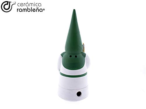 CERÁMICA RAMBLEÑA | Incensario nazareno con Vela Blanco-Verde | Incensarios religiosos | Incensarios de Barro | Incensarios Originales | Incensario Semana Santa | 9x9x26 cm | Accesorios INCLUIDOS