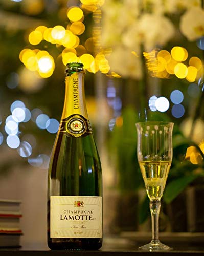 Champagne Brut Francés Lamotte & Cie - 1 Botella 750 ml - Champagne Brut Equilibrado con Burbujas Finas - Fabricado en Francia