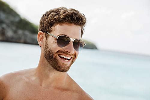 Cheapass Sunglasses Gafas de sol Macho italiano Aviador Vintage Gafas Mates Níquel Coloreadas (libre de Níquel) Metálicas con lentes degradados de negro a azul con protección UV400 para hombres