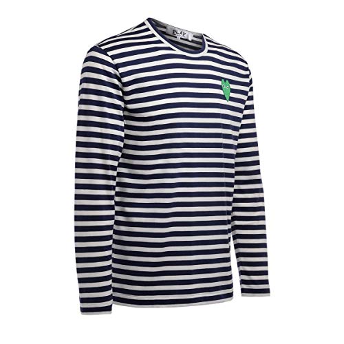 Comme des Garçons Play Maglia Righe BLU Cuore Verde - M