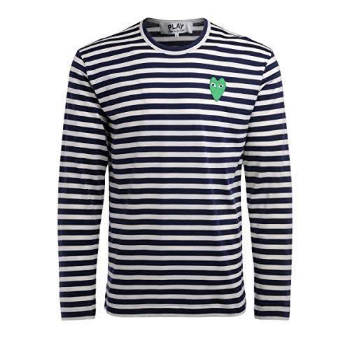 Comme des Garçons Play Maglia Righe BLU Cuore Verde - M