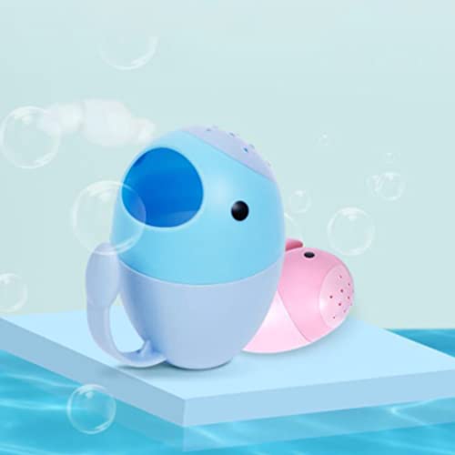 Conveniencia Baby Bath Waterfall Rinser Baño Ducha Cabeza Baby Shampoo Taza Baby Shampoo Rinse Cup Azul