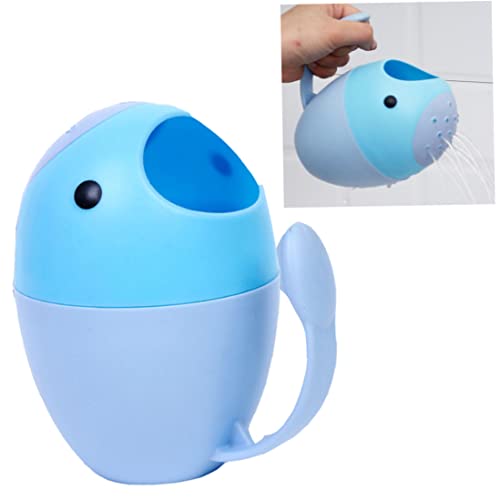 Conveniencia Baby Bath Waterfall Rinser Baño Ducha Cabeza Baby Shampoo Taza Baby Shampoo Rinse Cup Azul