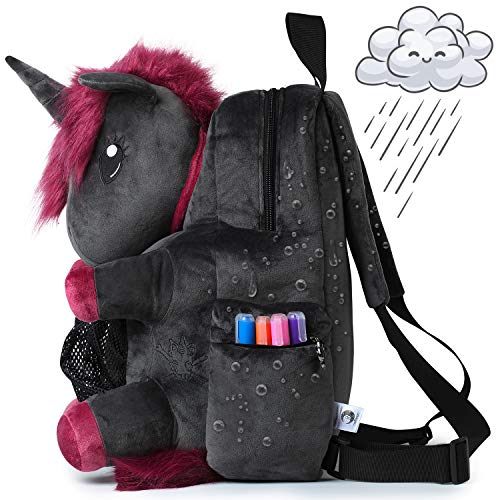 corimori 1857 Mochila de Peluche Ruby el Unicornio Punk 40 cm Saco para Niña, Mujer, Color Negro-Rosa