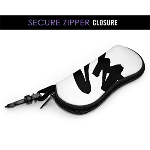 DAIDYA Estuche para gafas, caligrafía china Sala de traducción Universe Gafas de sol Estuche blando Estuche ultraligero de neopreno con cremallera Estuche para lentes con mosquetón, Estuche de vidrio