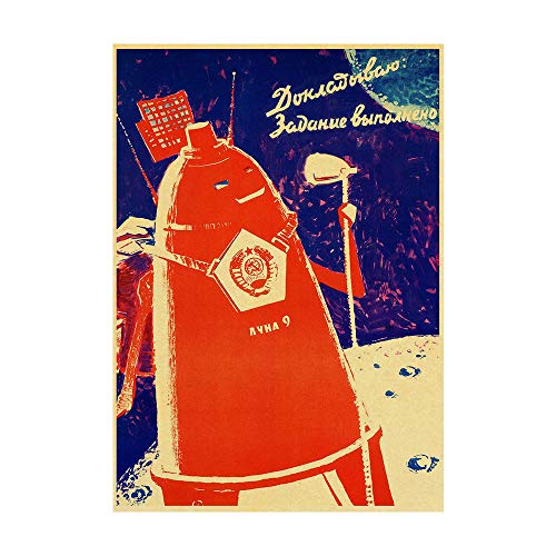 De la Lona Sala de Decoración Sin Marco De la Lona Pintura Vintage Pared Arte Imágenes para Sala Bar Moderno Inicio Ruso Impresiones Espacio Carrera URSS Cartel Ruso Propaganda GHD-112-WKAQM