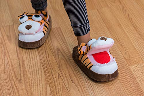 Direct TV Outlet Footimals Visto en TV Zapatillas de Estar por Casa Confortables y Divertidas con Animal para Niño y Niña - Tigre Talla M