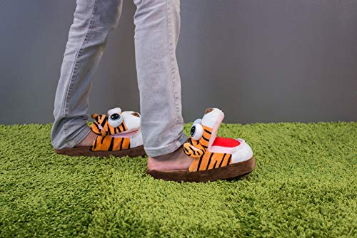 Direct TV Outlet Footimals Visto en TV Zapatillas de Estar por Casa Confortables y Divertidas con Animal para Niño y Niña - Tigre Talla M