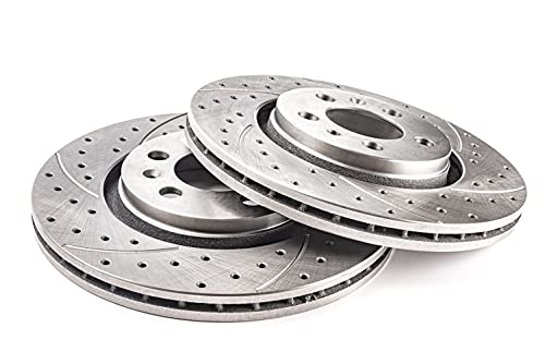 Discos de freno GT Sport + Pastillas compatibles con Mercedes Benz Clase C Coupe CL203 2001 2002 2003 2004 2005 2006 2007 2008 - delantero - ventilado - 1425GV - Diámetro 288mm - Agujeros 5