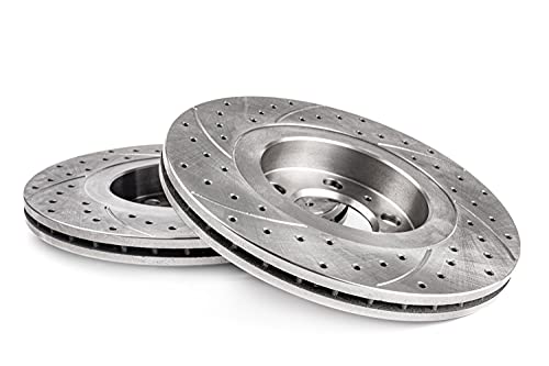 Discos de freno GT Sport + Pastillas compatibles con Mercedes Benz Clase C Coupe CL203 2001 2002 2003 2004 2005 2006 2007 2008 - delantero - ventilado - 1425GV - Diámetro 288mm - Agujeros 5
