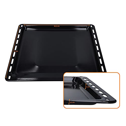 DL-pro Bandeja de horno esmaltada de 42,2 x 37 x 2,3 cm para horno AEG Electrolux Juno Zanker Zanussi 353193923/3 3531939233 353193923