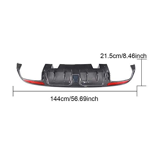 DONGTIAN Labio del difusor Trasero del Coche Adecuado para Mercedes-Benz W205 Sport C63 AMG Clase C Sport 2015 2016 Fibra de Carbono Negro CF Parachoques Trasero Alerón del difusor Inferior