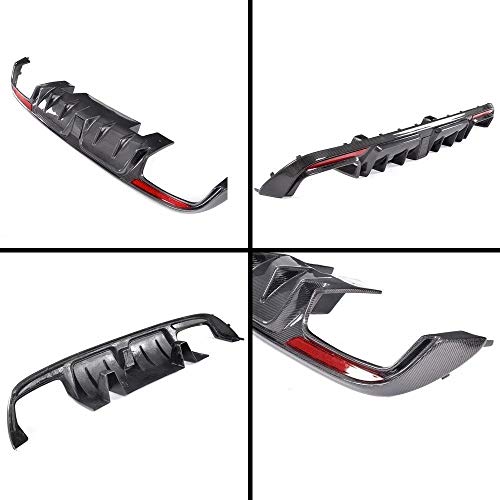 DONGTIAN Labio del difusor Trasero del Coche Adecuado para Mercedes-Benz W205 Sport C63 AMG Clase C Sport 2015 2016 Fibra de Carbono Negro CF Parachoques Trasero Alerón del difusor Inferior