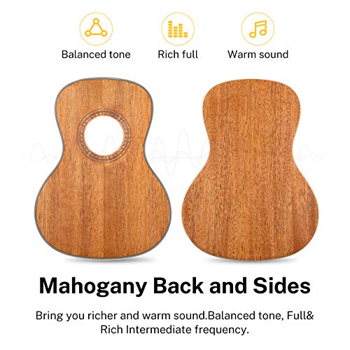 Donner Ukelele Concierto 23 Pulgadas para Adultos Niños Principiante Ukelele Madera Caoba Kit y Cuerda Nylon, Online Lección DUC-200