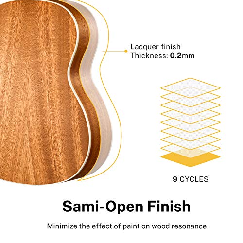 Donner Ukelele Concierto 23 Pulgadas para Adultos Niños Principiante Ukelele Madera Caoba Kit y Cuerda Nylon, Online Lección DUC-200