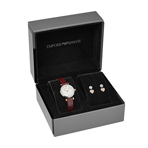 Emporio Armani Reloj para mujer de acero inoxidable en dos tonos con dos agujas, AR80040