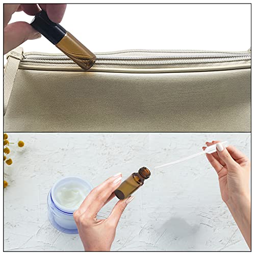 Envase roll on rellenable -Bote aceites esenciales- Botellas roll on de vidrio color ámbar- Botellitas de cristal -8 Unidades -Roll on 5ml-Con cuentagotas de plástico