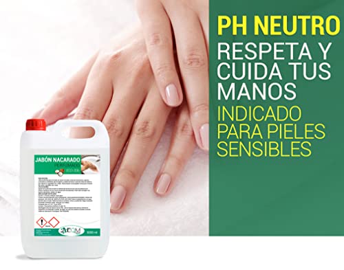 EQM SOLUCIONES QUÍMICAS | ECO-206 | 5L | Jabón de Manos Nacarado | PH Neutro | Limpieza eficaz, suave y cuidada de las manos | Evite irritaciones | Agradable olor a coco