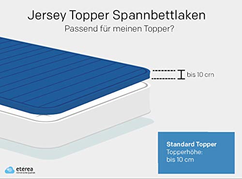 etérea Jersey Topper Spannbettlaken 180x200 bis 200x200 cm Boxspringbett - Superweiches Spannbetttuch aus 100% Baumwolle, Topper Bettlaken bis 10 cm Topperhöhe, Flieder