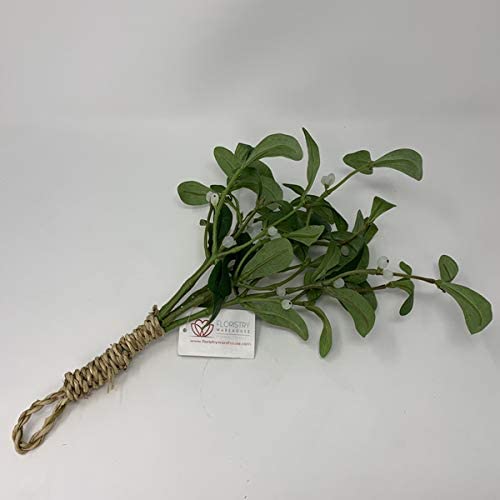 FloristryWarehouse Ramo Artificial de Muérdago, seda, de 35 cm, planta para besarse