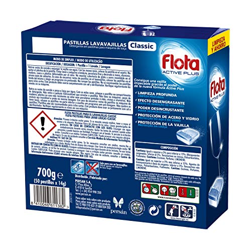 FLOTA | Pastillas Lavavajillas Máquina Antigrasa | Limpieza | 50 Lavados