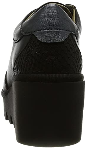 Fly London Bino347fly, Zapatillas Mujer, Negro y Verde, 38 EU