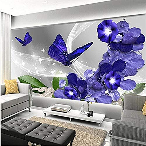 Fondos de pantalla personalizados Moderno Simple Sueño Púrpura Excéntrico Flor TV Fondo Pared Sala de estar decorat papel pintado pared dormitorio de estar sala de estar fondo No tejido-430cm×300cm