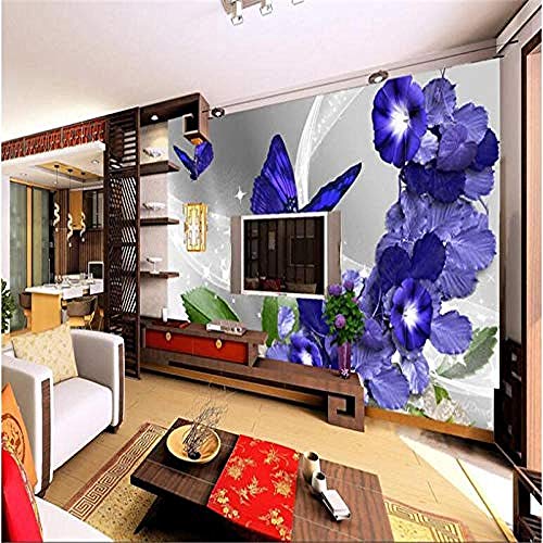 Fondos de pantalla personalizados Moderno Simple Sueño Púrpura Excéntrico Flor TV Fondo Pared Sala de estar decorat papel pintado pared dormitorio de estar sala de estar fondo No tejido-430cm×300cm