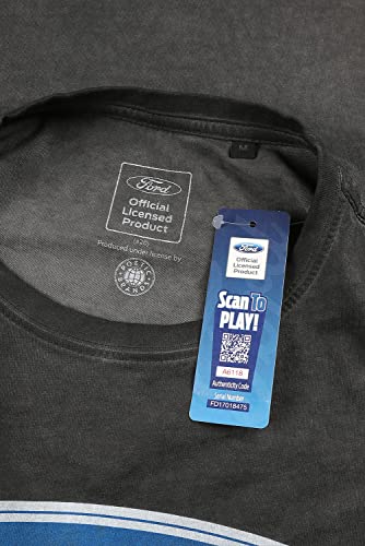 Ford Logotipo Camiseta, Negro Vintage, L para Hombre