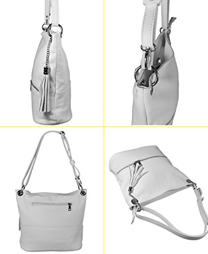 Freyday KH03 - Bolso bandolera de piel auténtica con correa ajustable, color Amarillo, talla Medium