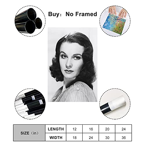 FSJD Póster de la actriz británica Vivien Leigh Hollywood Celebrity Poster Pintura decorativa Lienzo Arte de la pared Carteles de la sala de estar Pintura del dormitorio 50 x 75 cm