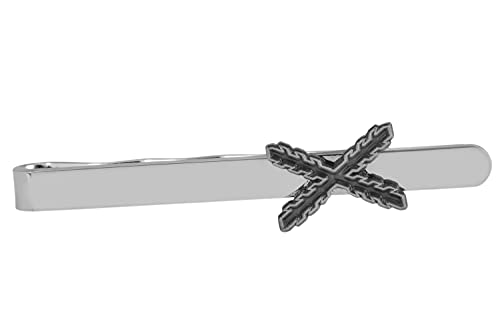 Gemelolandia | Pasador de Corbata Aspa de Borgoña Cruz de San Andrés Acero 55mm | Pasador Original para Regalar | Pasador de Pinza Dorado | Pisa corbatas cruz de borgoña