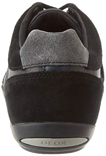 Geox U Wells C - Zapatillas Hombre, Negro (Black Dk Jeans), 39 EU, Par