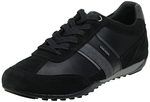 Geox U Wells C - Zapatillas Hombre, Negro (Black Dk Jeans), 39 EU, Par