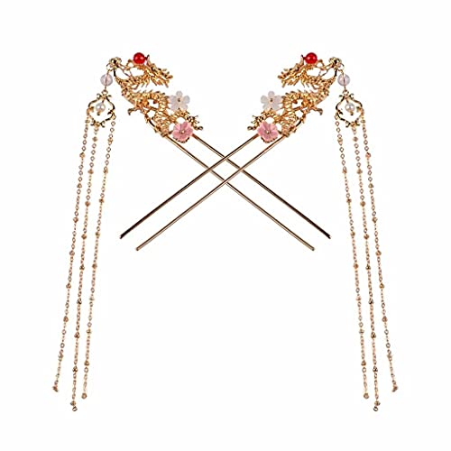 GFDFD Delicate Tassle Dragon Flower Pears Payas Paso Rocker Antiguo Viento Cabello Adorno Classic Real Pein Pines Women Jewelry Wholesale