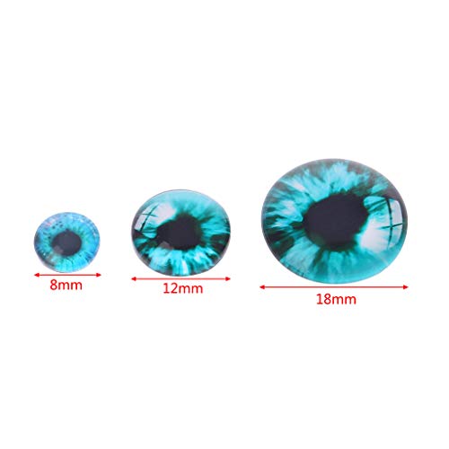 Gjyia 20Pcs Glass Doll Eyes Animal DIY Crafts Eyeballs para Dinosaurio Eye Accessories Fabricación de Joyas Hechas a Mano 8/12/18 mm