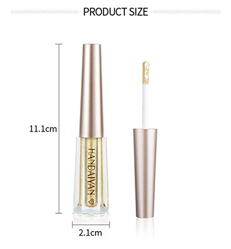 GL-Turelifes Sombra de ojos líquida con purpurina Lentejuelas estrelladas Sirena Sombra de ojos de larga duración Impermeable Brillante Maquillaje de ojos (# 8 color tierra)