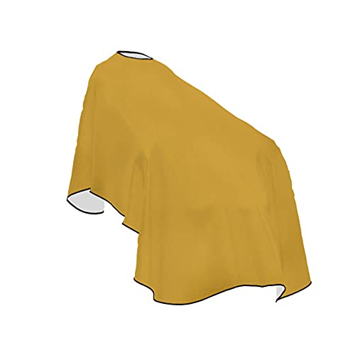 Gold SATEEN - Cabo de peluquería de lujo para corte de pelo, impermeable, vestido profesional con cierre ajustable para el cuello, cabo, peluquería para hombres y mujeres, tamaño: 130 x 150 cm