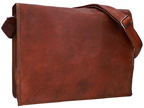 Gusti Maletín de Cuero MAX Cartera 15,6" portafolios Hombre marrón Cuero